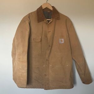 Carhartt Vintage Men's Tan Field Wool Lining Corduroy Collar Jacket
